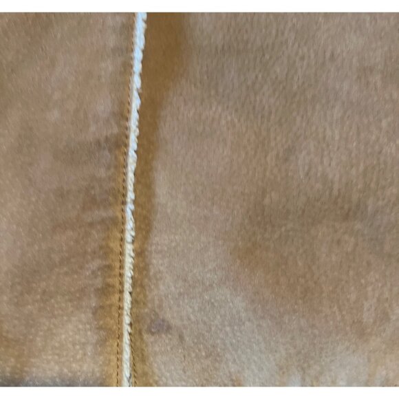 St. Johns Bay Large Washable Suede Coat W/ Faux Shearling Trim Penny Lane Boho - Picture 4 of 9